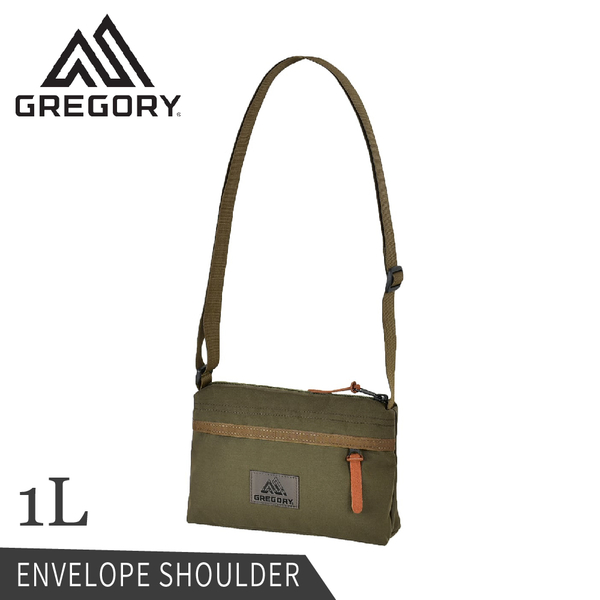 【GREGORY 美國 1L Envelope Shoulder斜背包《綠橄欖》】125406/側背包/隨身包/單肩背包