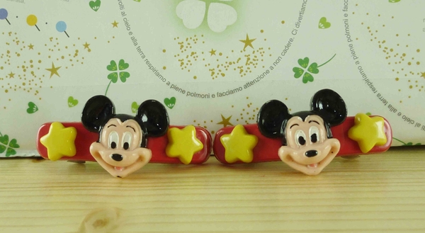 【震撼精品百貨】Micky Mouse_米奇/米妮 ~2入髮夾-紅黃米奇