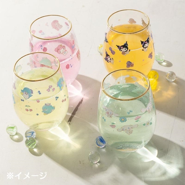 小禮堂 Sanrio 三麗鷗 無把透明玻璃杯 325ml (夏日氣泡特調) product thumbnail 2