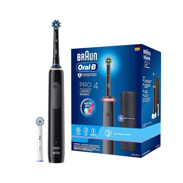 【德國百靈 Oral-B】德製3D電動牙刷 PRO4 黑【贈4入刷頭組】 product thumbnail 2