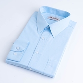 【CHINJUN】抗皺襯衫-長袖、藍底藍條紋、編號：k612