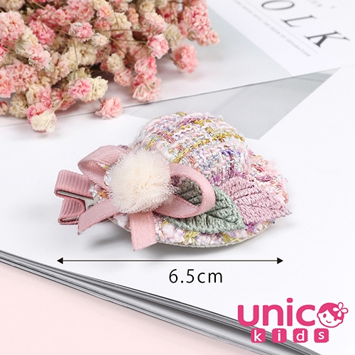 UNICO 兒童手工製精美小香風帽子全包布髮夾/髮飾 product thumbnail 3