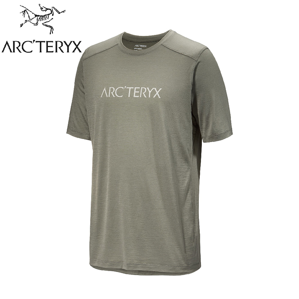 【ARC'TERYX 始祖鳥 男 Ionia Arc'Word Logo 短袖羊毛T恤《糧草綠》】X000007733/排汗衣