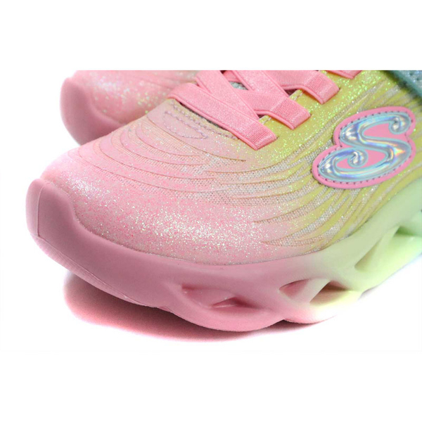 SKECHERS S-LIGHTS 運動鞋 電燈鞋 有開關 童鞋 魔鬼氈 粉紅/黃/藍 303711LLPMT no770 product thumbnail 6