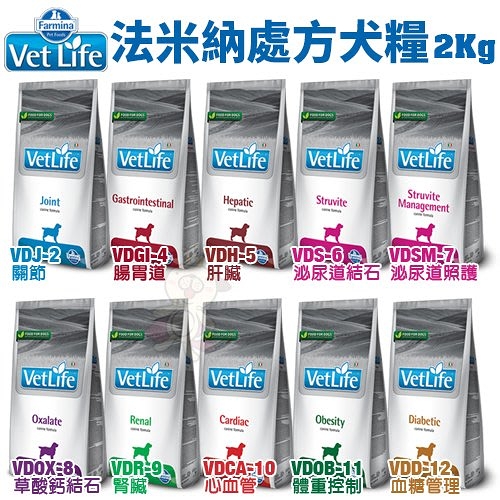 【免運】Farmina法米納 VET LIFE處方犬糧系列 2kg 專為狗狗健康設計的純天然營養處方