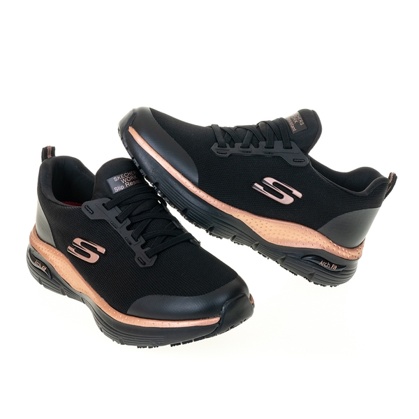 SKECHERS ARCH FIT SR 女 工作鞋 黑 足弓支撐 108023BKRG