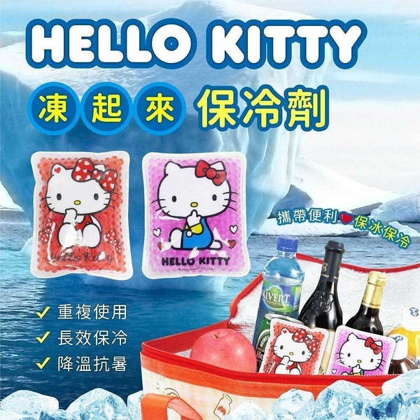 小禮堂 Hello Kitty 方形透明果凍保冷劑 (少女日用品特輯)