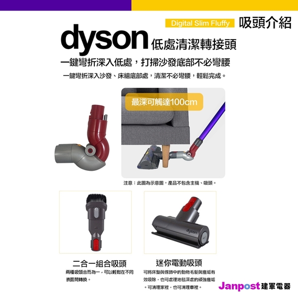 贈LED吸頭 保固兩年 Dyson 戴森 SV18 Digital Slim Fluffy 輕量無線吸塵器 輕而強勁 可換電池