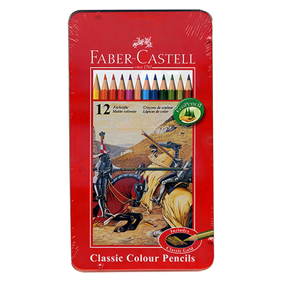 Faber-Castell 輝柏 進口12色鐵盒色鉛筆 紅盒.油性 NO.115844