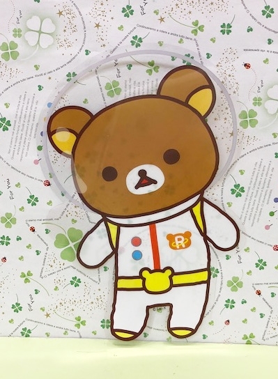 【震撼精品百貨】rilakkuma san-x 拉拉熊懶懶熊~透明貼紙-太空#20181