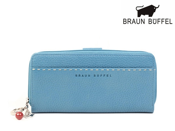 【全新正品】BRAUN BUFFEL 德國小金牛 真皮附拉鍊長夾 【寧寧小舖/台中30年皮件老店】 BF074-246-1