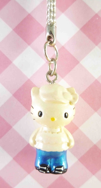 【震撼精品百貨】Hello Kitty 凱蒂貓~限定版手機吊飾-根付(粉衣藍褲)