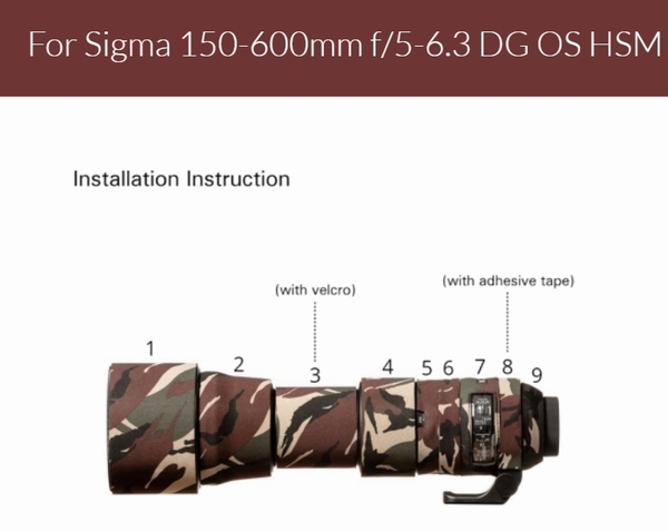 【Sport】easyCover Lens Oak For Sigma 150-600mm f/5-6.3 DG OS HSM 橡樹紋鏡頭保護套 矽膠套