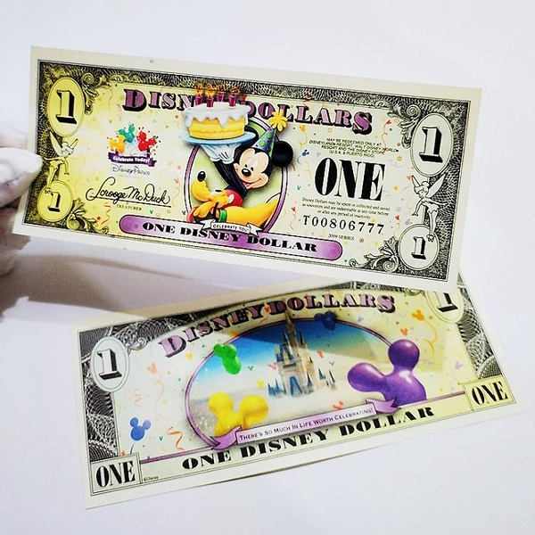 心語~外國錢幣稀少豹子號777迪斯尼1美元紙幣2009年美洲迪士尼真紀念鈔