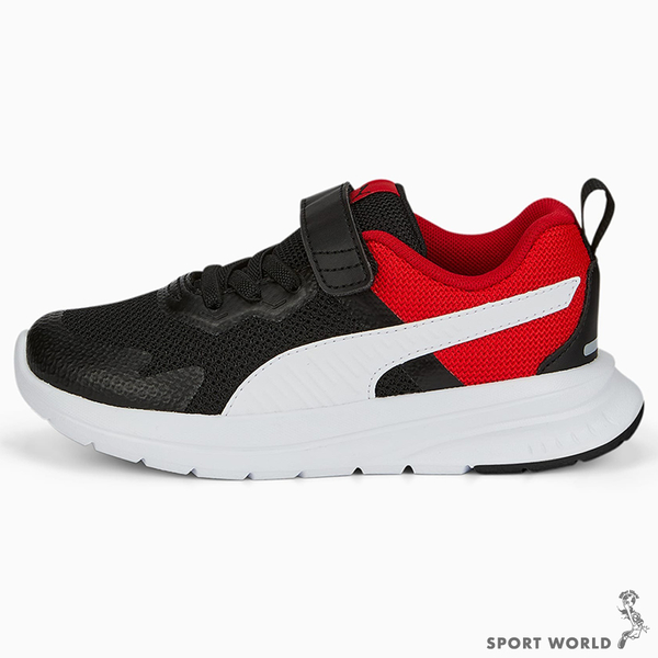 Puma Evolve Run Mesh 童鞋 中童 慢跑 魔鬼氈 黑紅【運動世界】38623901 product thumbnail 2