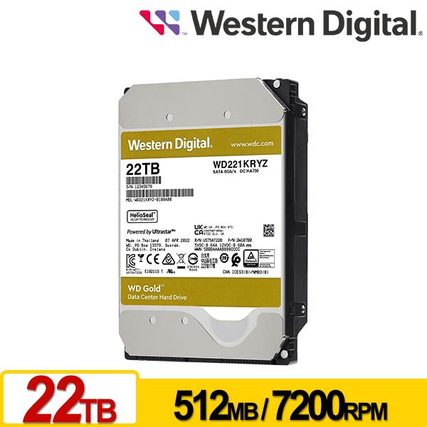 WD 金標 22TB 3.5吋 7200轉 企業級硬碟 WD221KRYZ product thumbnail 2