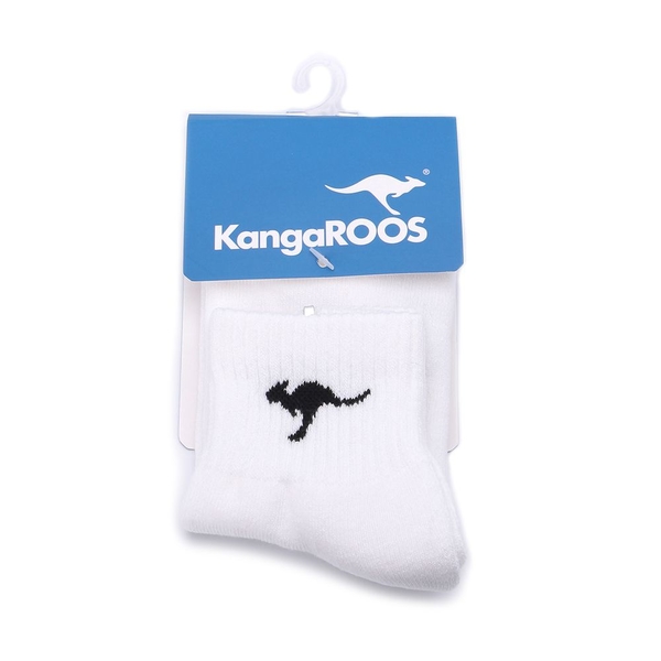 KANGAROOS 經典素色1/2襪 白 KA32489