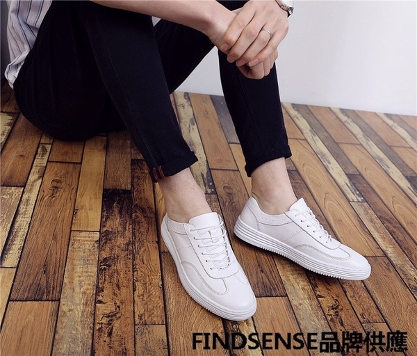 FINDSENSE品牌 四季款 新款 日本 男 高品質 個性 文藝 清新小白鞋