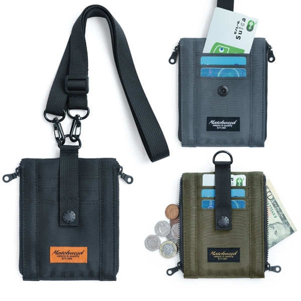 Matchwood Defty 多用途頸掛斜背小袋 收納錢包 證件套 附背帶-3色