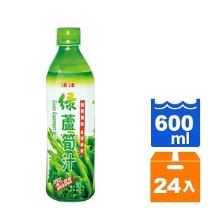 津津 綠蘆筍汁飲料 600ml (24入)/箱【康鄰超市】
