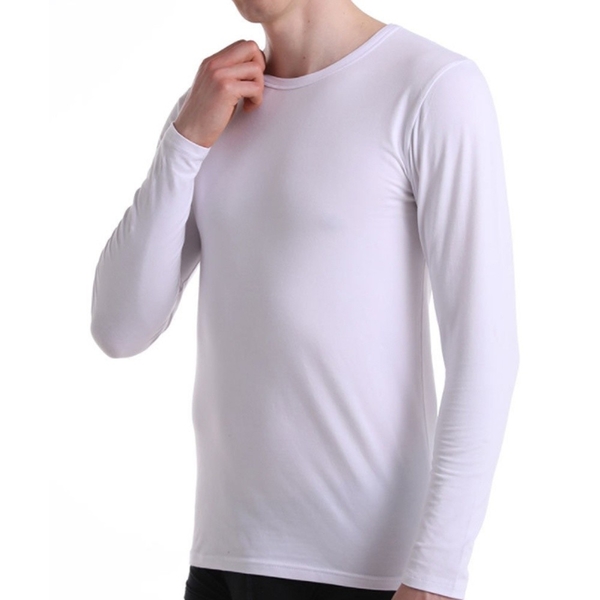 【chinjun】舒適保暖 彈性長袖內衣，純白內衣-U型領-長袖 product thumbnail 3