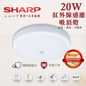 【奇亮科技】SHARP夏普 20W 紅外線感應吸頂燈 客廳燈 台灣製造 三年保固 防水防塵 含稅