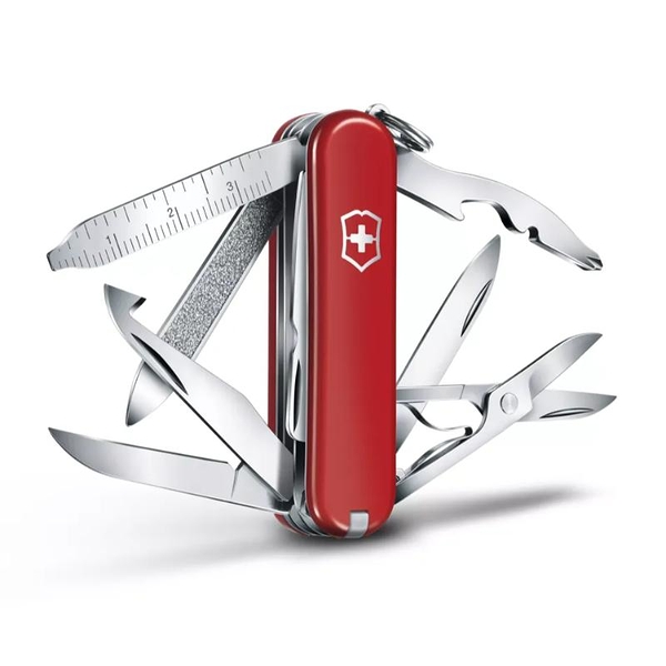 【Victorinox 瑞士維氏】瑞士刀 MINI CHAMP 18用刀 58mm-紅(0.6385)