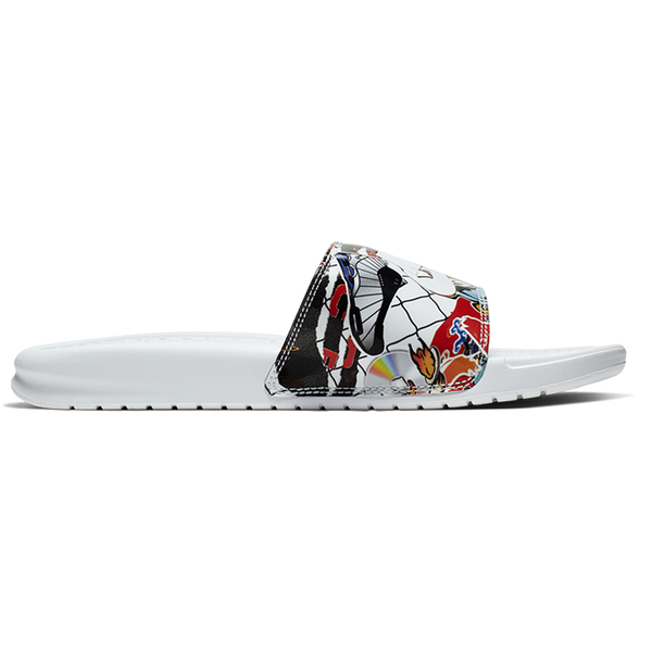 NIKE BENASSI JDI PRINT 女鞋 拖鞋 休閒 籃球圖騰 白【運動世界】CK0731-111 product thumbnail 3