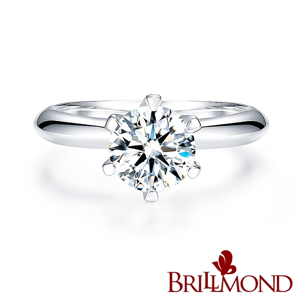 【BRILLMOND JEWELRY】GIA 30分D/VVS1經典六爪鑲鑽戒(D/VVS1 3EX PT950鉑金台)