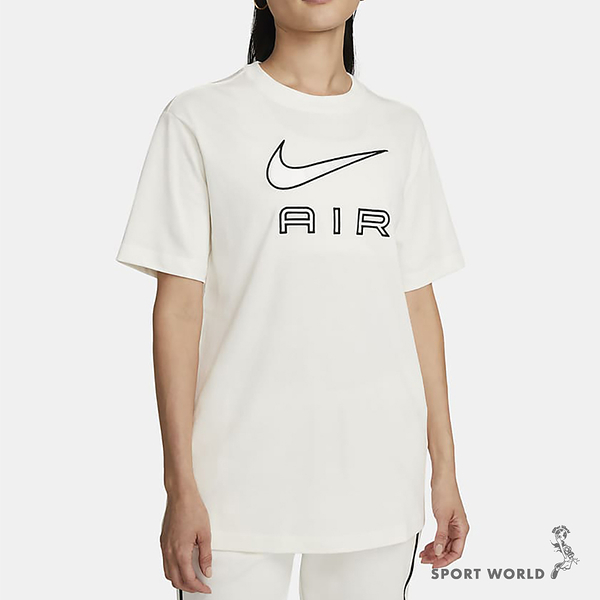 Nike 女裝 短袖 休閒 棉質 寬版 米白【運動世界】DR8983-133