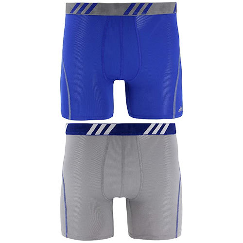 Adidas 男性能網眼四角內褲(藍色/灰色2件)