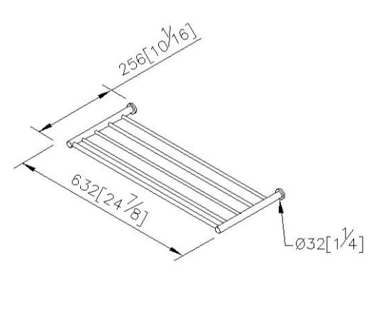 【 麗室衛浴】國產精品 現代感 圓柱型置物架 652*256mm 鉻色 LS-7807 product thumbnail 2