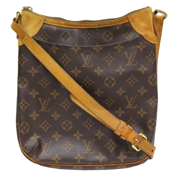 【二手名牌BRAND OFF】LOUIS VUITTON LV 路易威登【再降價】棕色 原花 PVC塗層帆布 ODEON PM 斜背包 M56390