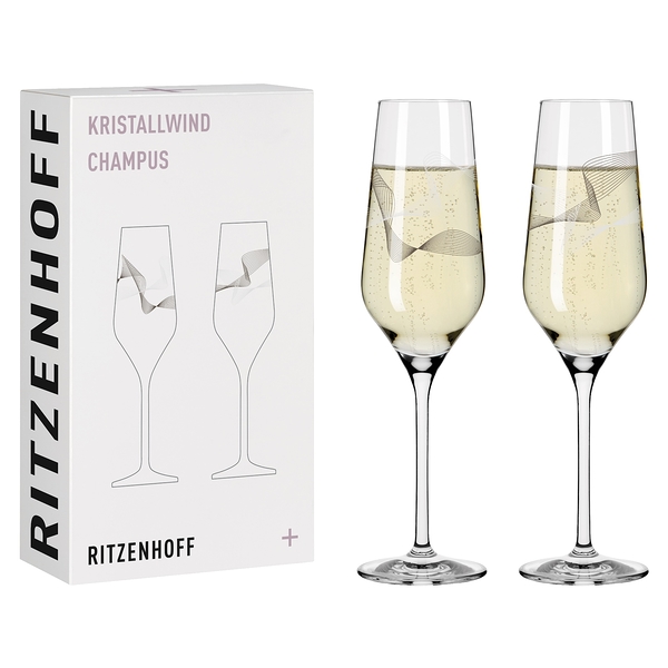德國 RITZENHOFF+ Crystal Wind 流光系列香檳氣泡酒對杯-春之樂章 (1組2入)