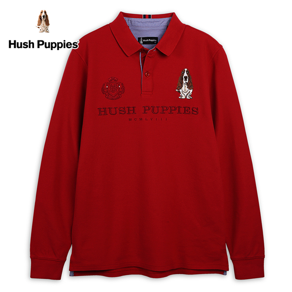 Hush Puppies POLO衫 男裝經典品牌英文立體繡花長袖POLO衫 product thumbnail 3