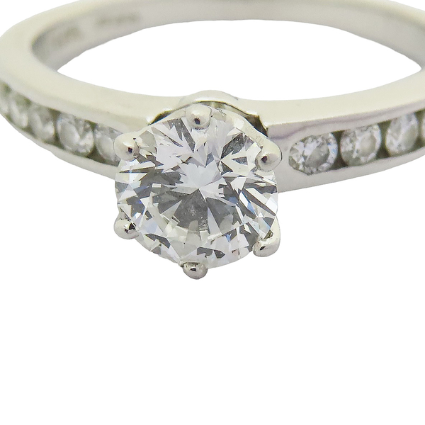 【二手名牌BRAND OFF】Tiffany & Co 蒂芬妮 Tiffany Setting 0.58CT 鑽石 PT950 半環鑲鑽 鉑金戒指 product thumbnail 7