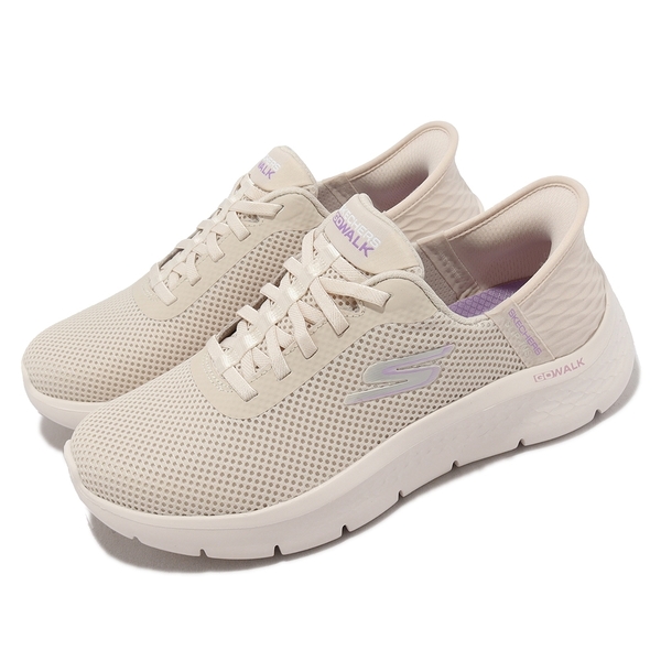 Skechers Go Walk Flex-Grand 寬楦懶人 女套入式健走鞋 米白 瞬穿科技 KAORACER 124975WOFWT