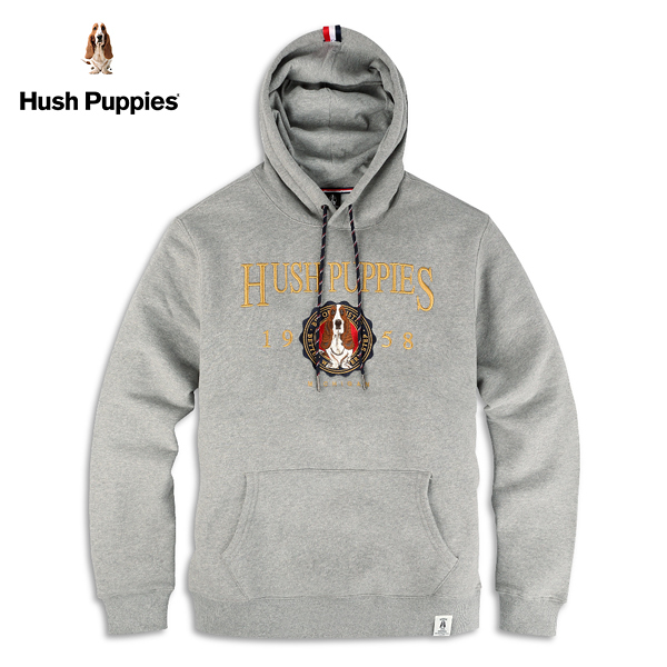 Hush Puppies 帽T 男裝立體品牌刺繡狗長袖帽T