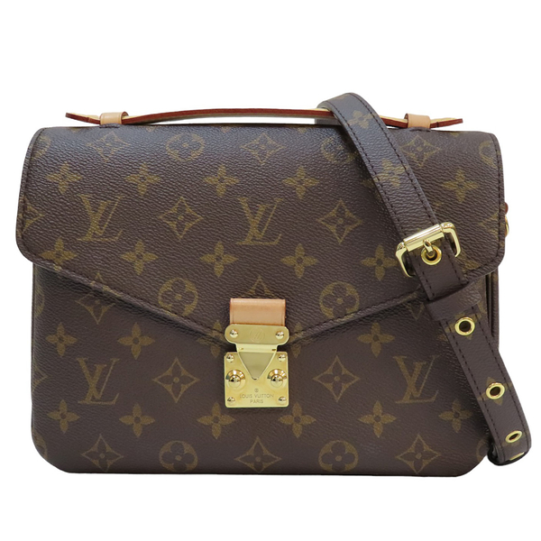 【二手名牌BRAND OFF】LOUIS VUITTON LV 路易威登 棕色 原花帆布 Pochette Metis 郵差包 兩用包 金扣 M44875