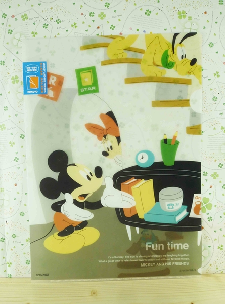 【震撼精品百貨】Micky Mouse_米奇/米妮 ~L行文件夾-米奇與米妮樓梯下