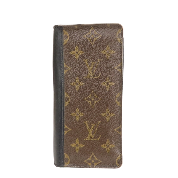 【二手名牌BRAND OFF】LOUIS VUITTON LV 路易威登 棕色 原花帆布 TANON 雙折長夾 M93800