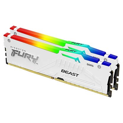 Kingston 金士頓 FURY Beast RGB DDR5 CL36 5600 32GB(16Gx2) 桌機記憶體(白) KF556C36BWEAK2-32