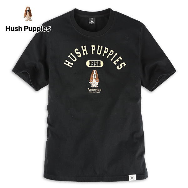 Hush Puppies T恤 男裝立體文字印花刺繡狗短袖T恤 product thumbnail 2