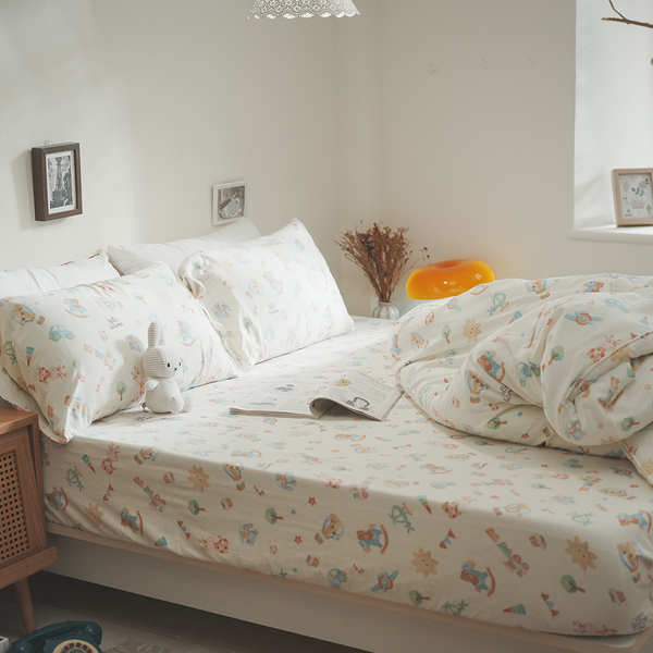二層紗 寶貝遊樂園 加大床包三件組 觸感親膚柔軟 台灣製 棉床本舖