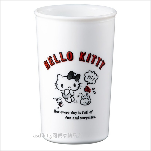 asdfkitty*KITTY白色金魚 鈉鈣玻璃杯-260ML-日本製