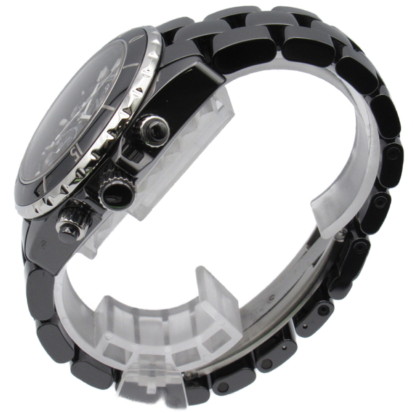 【二手名牌BRAND OFF】CHANEL 香奈兒 黑色 陶瓷 J12 機械 腕錶 H0940 product thumbnail 3
