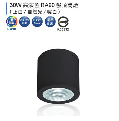 【燈王的店】 舞光 LED 30W 黑鑽石筒燈 黑框 全電壓 白光/自然光/暖白光 LED-CEB30-BK