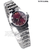 TIVOLINA 優雅來自於精緻 數字鑽錶 女錶 防水錶 藍寶石水晶鏡面 日期顯示 深紅色 LAW3765-R