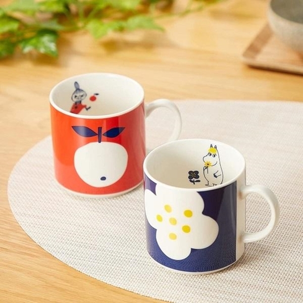 小禮堂 Moomin 陶瓷對杯組 350ml (紅藍款) 4979855-270622 product thumbnail 4