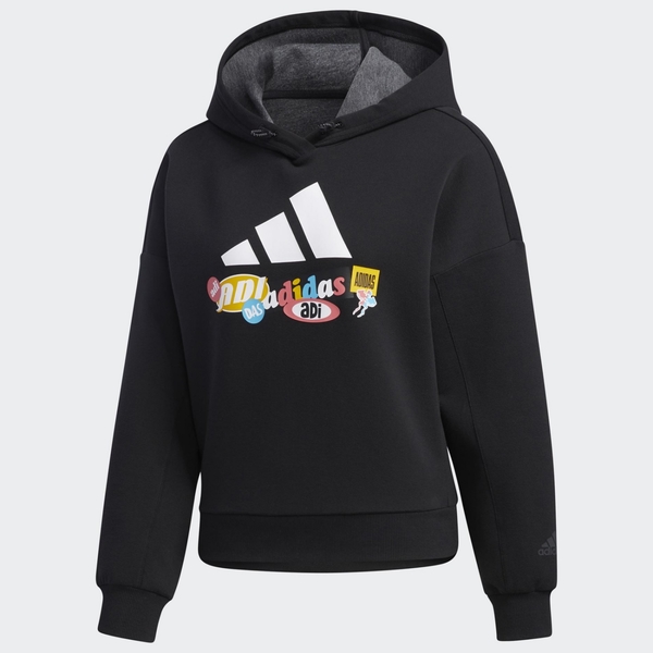 ADIDAS UR HOOD SWEAT 女裝 長袖 帽T 棉質 調節連帽 運動 休閒 黑【運動世界】GK8673